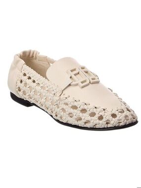 Simkhai Dion Woven Loafer Flats, cream